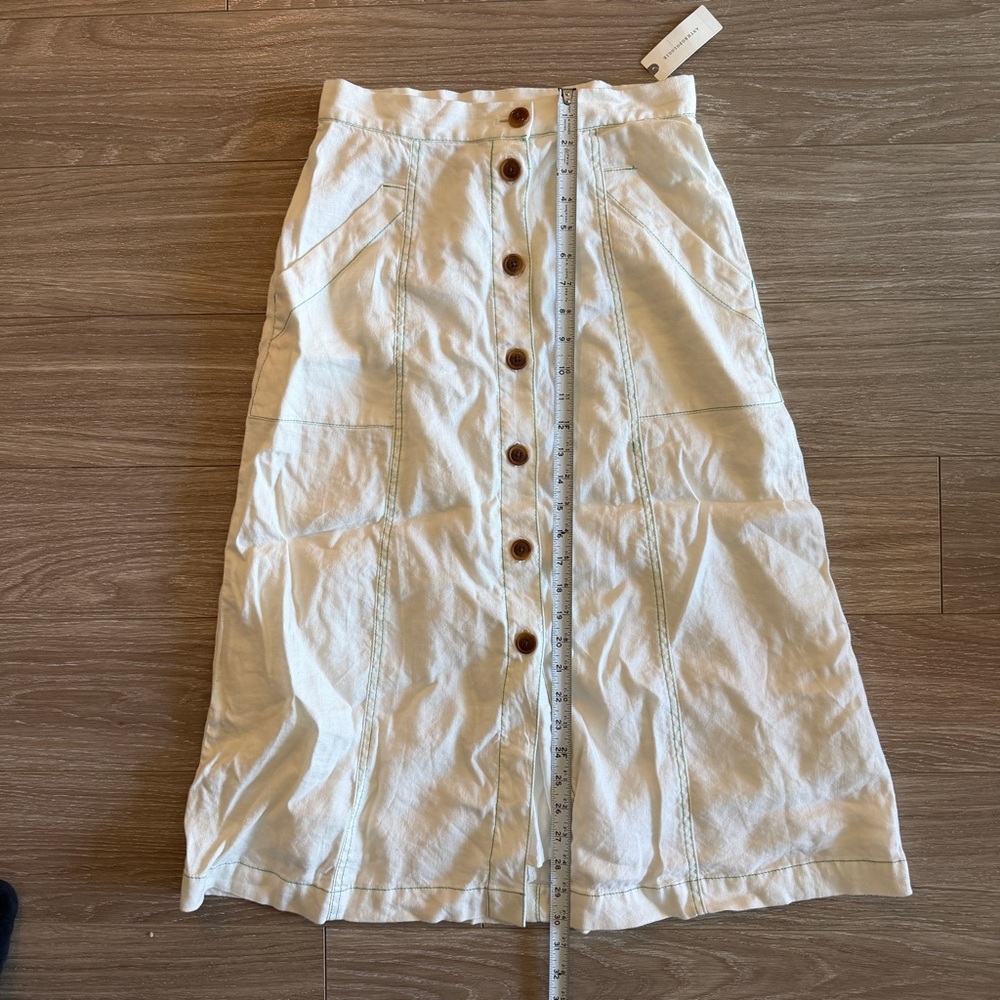 NWT Akemi + Kin Riverine Linen Blend Midi Skirt size 8 - Picture 6 of 8